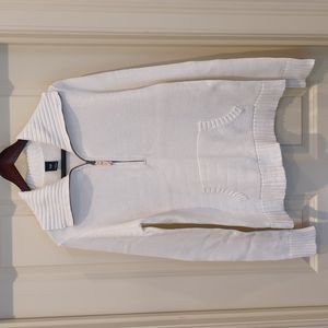Vintage GAP White Cotton Half-Zip Sweater